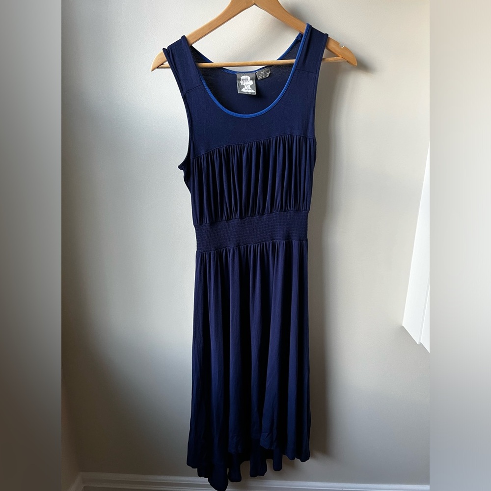 GIRLS‎ FROM SAVOY Anthropologie Jersey Knit Stretch Dress Blue Soft Comfy Midi S